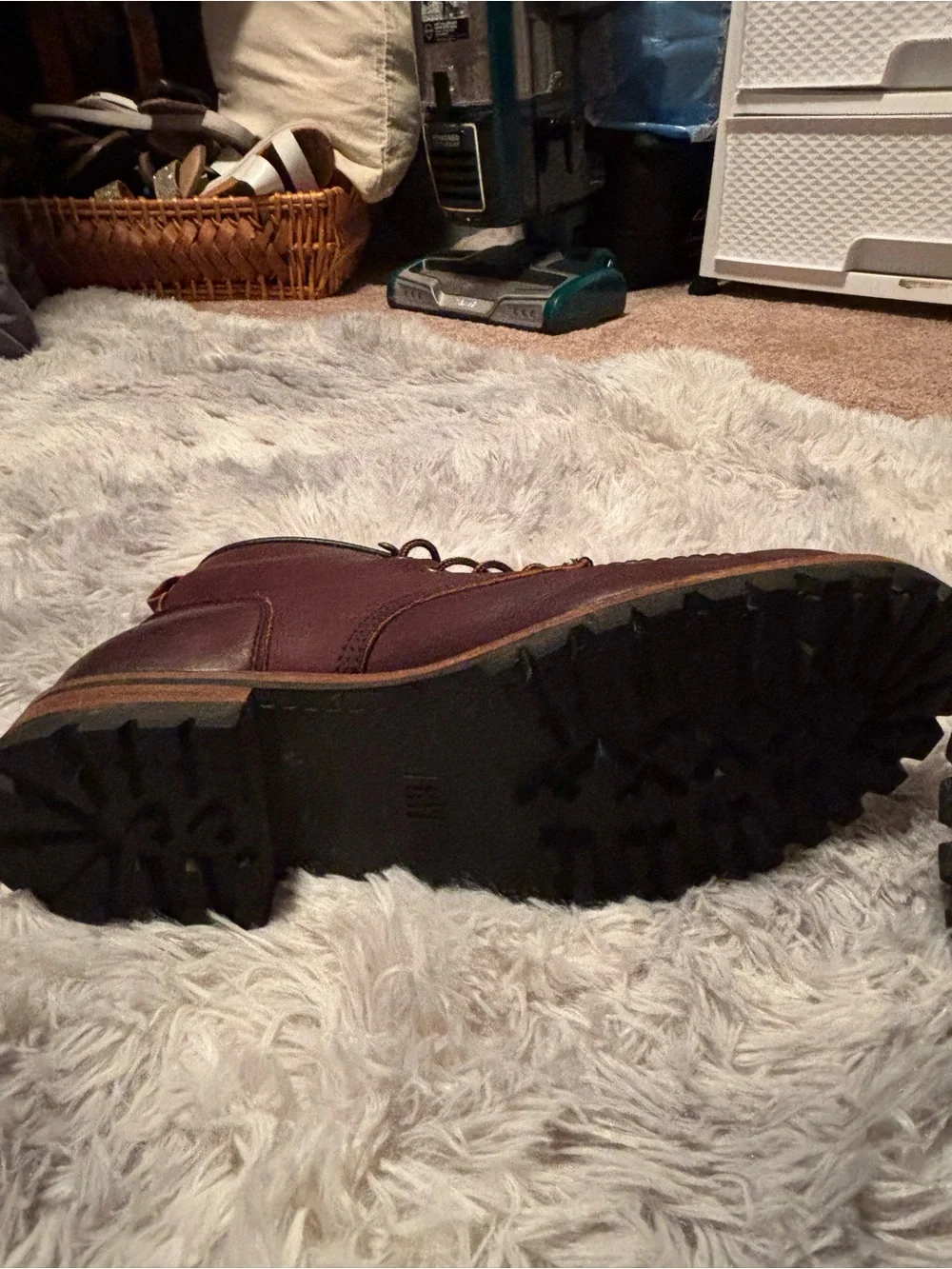 Men's Frye Dark Brown Leather Lace-Up Moc Toe Work Boots